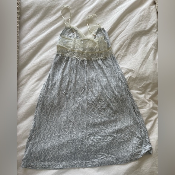 Eberjey Gray Chemise with Cream Lace - Picture 2 of 5